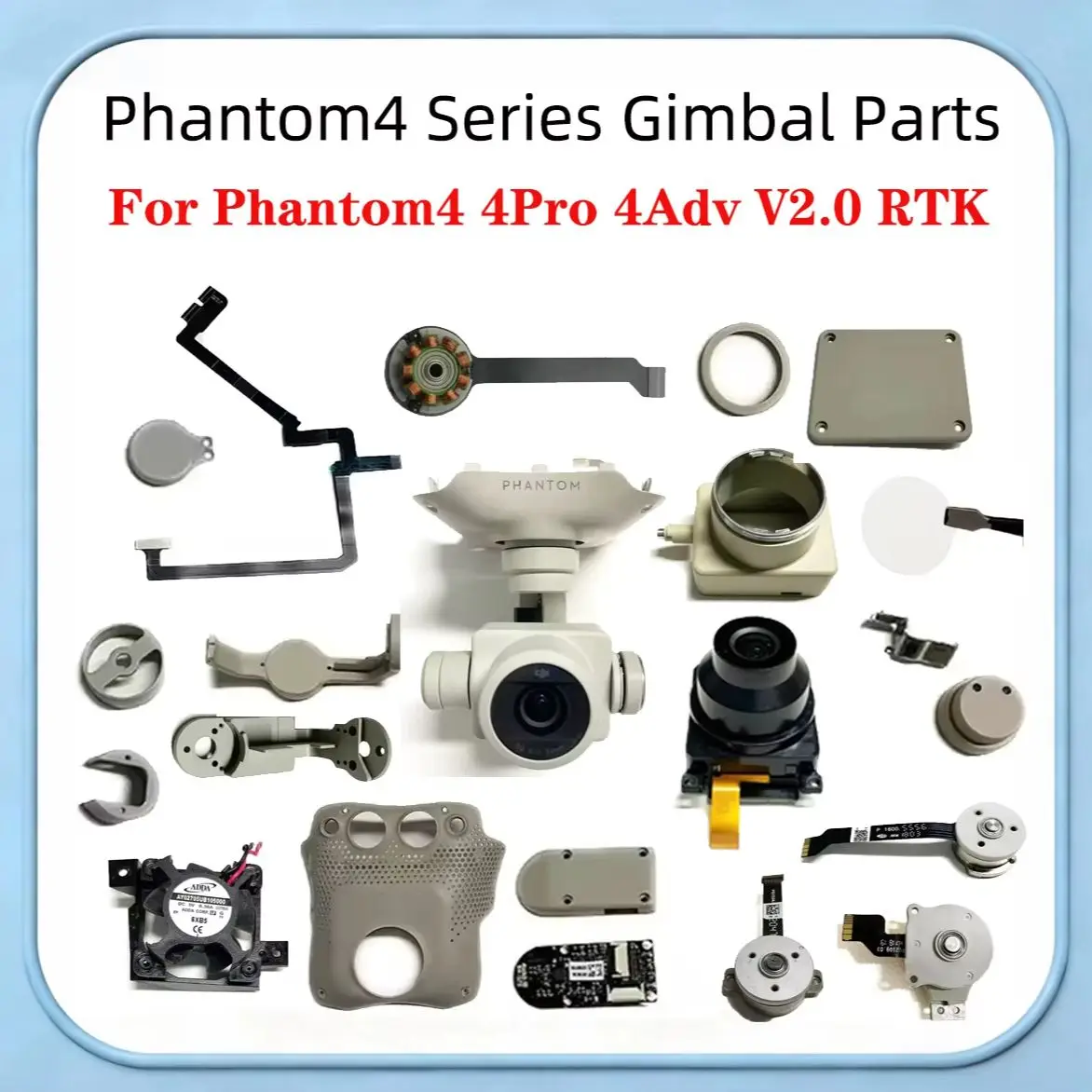 Silnik Yaw Gimbala RTK, Silnik Roll RTK, Ramię Yaw, Płaski Kabel, Płytka Kamery, Wentylator, Szkło UV do Phantom 4 4Pro V2.0 Serii Phantom 4 — zdjęcie produktu 7