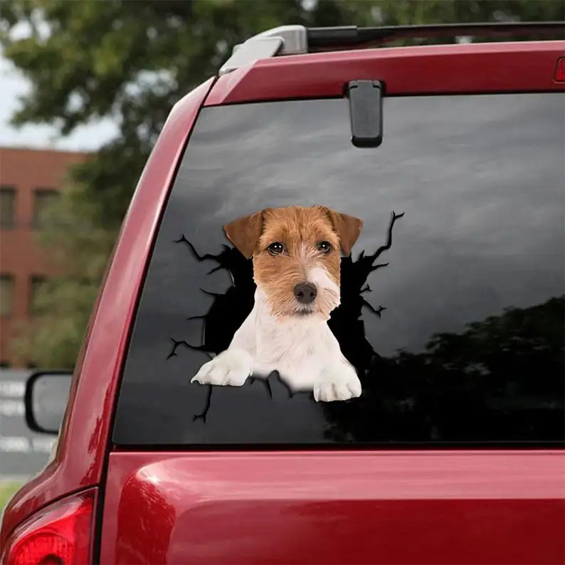 Jack Russell Decal - fits cars, Windows, Laptops and any smooth surface, Jack Russell Stickers, Pet Stickers, Custom Jack Russel