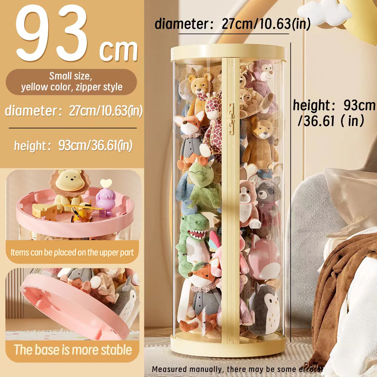 Transparante pop opbergdoos knuffel organisatie speelgoed opbergbuis DIY rits bakken kind kerstcadeau kinderspeelgoed organisator