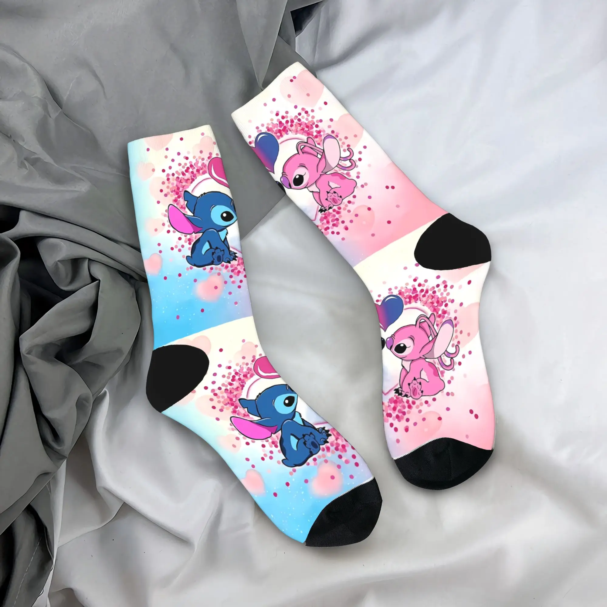 Stitch Stockings Couple  Socks Soft Breathable Elegant Socks Autumn Running Sports Non Skid Graphic Socks Gift