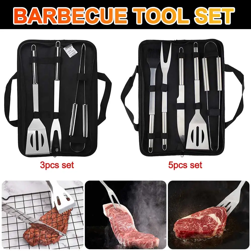 Grill Tool Set Stainless Steel Barbecue Ing Tools Outdoor Camping Cooking Accessories Kit with Bag