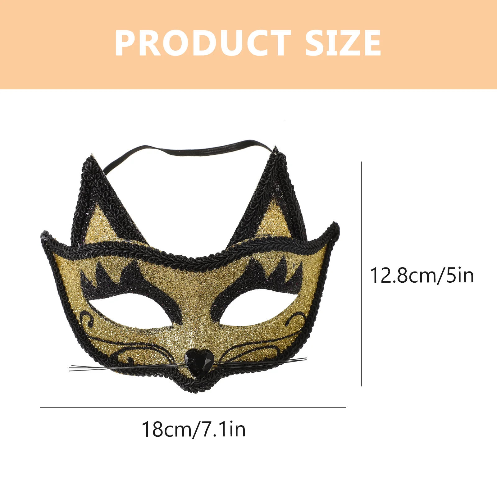 Máscara de Mascarada metálica para Halloween, Carnaval, Pascua, espectáculo, fiesta de lujo, disfraz negro, Gato de plástico