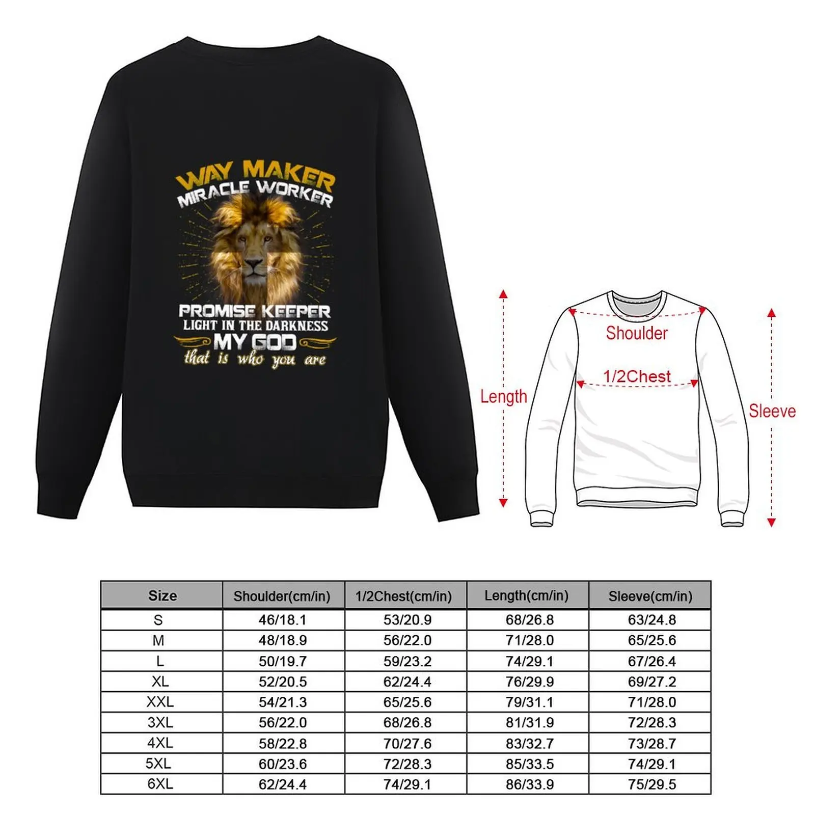 Lion Waymaker Miracle Worker lumière dans l'obscurité jésus pull hommes hiver pull vêtements pour hommes nouveaux sweats