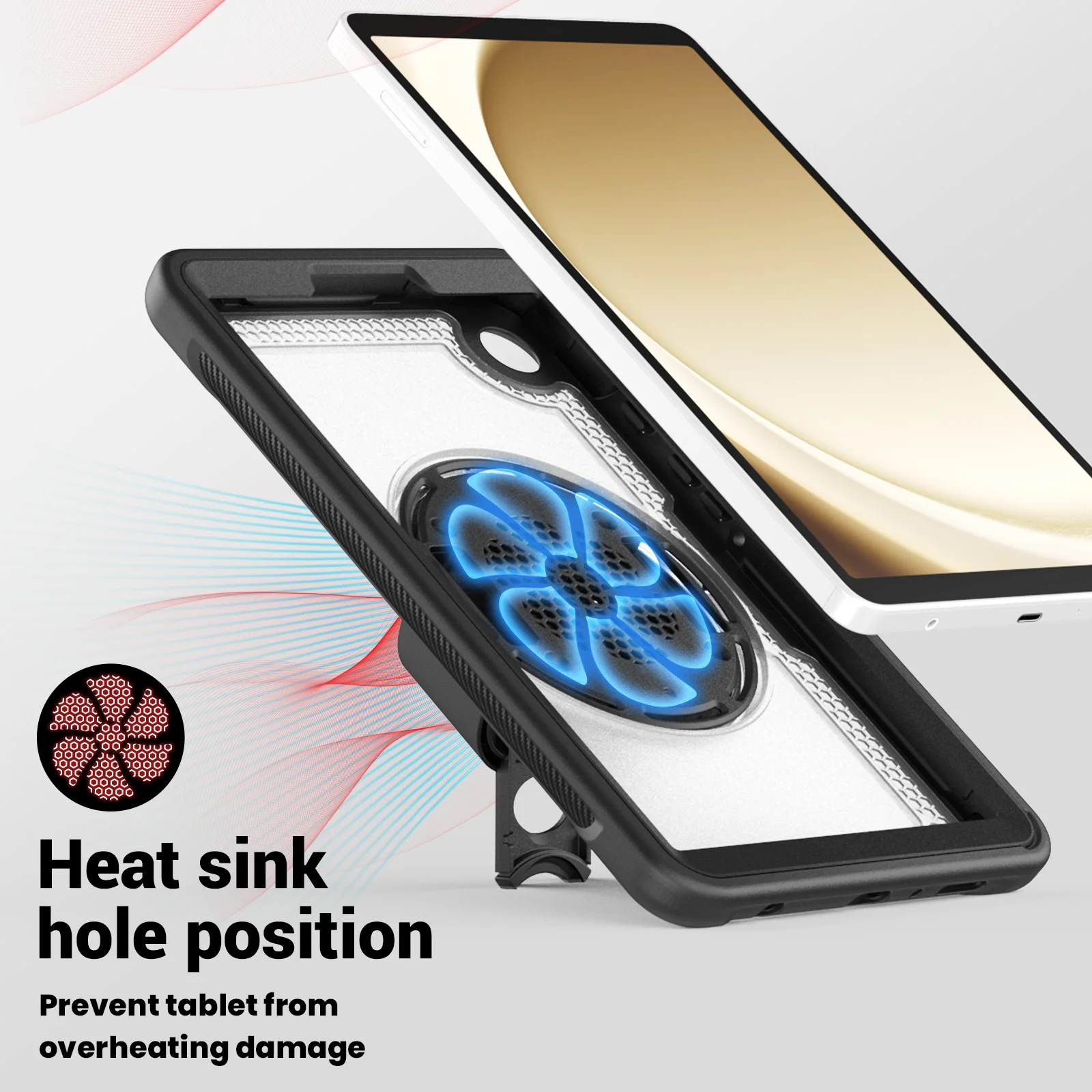 Caso rotativo de 360 polegadas para samsung galaxy tab a9 8.7 polegadas 2023, sm-x110, sm-x115, à prova de choque, com alça de mão