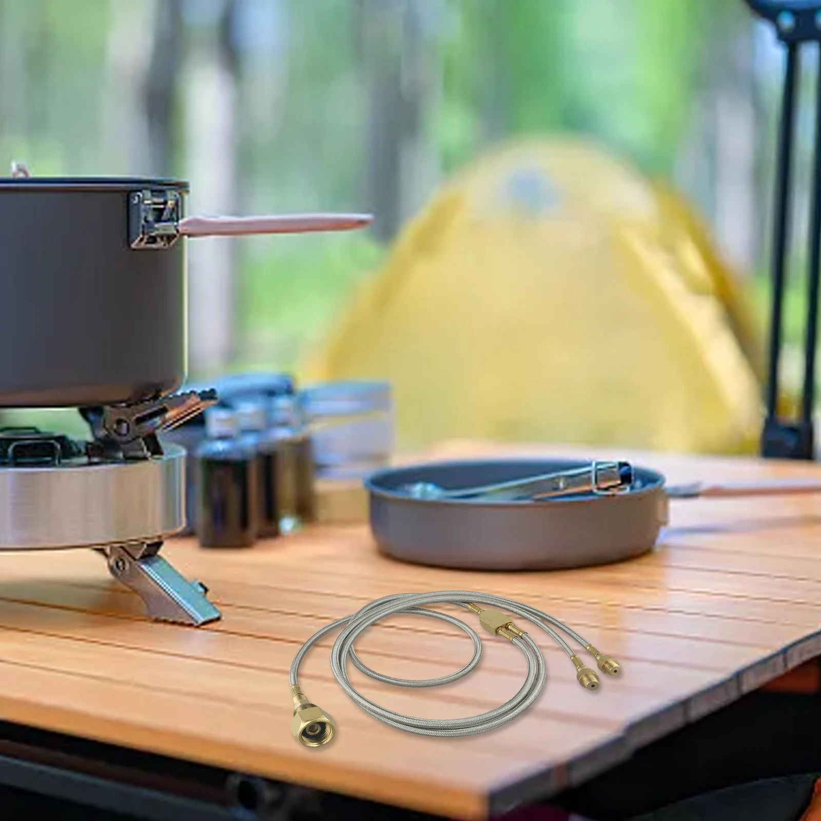 Double-Headed Brass Gas Line f - Camping Double Cooking Stove 评论和价格