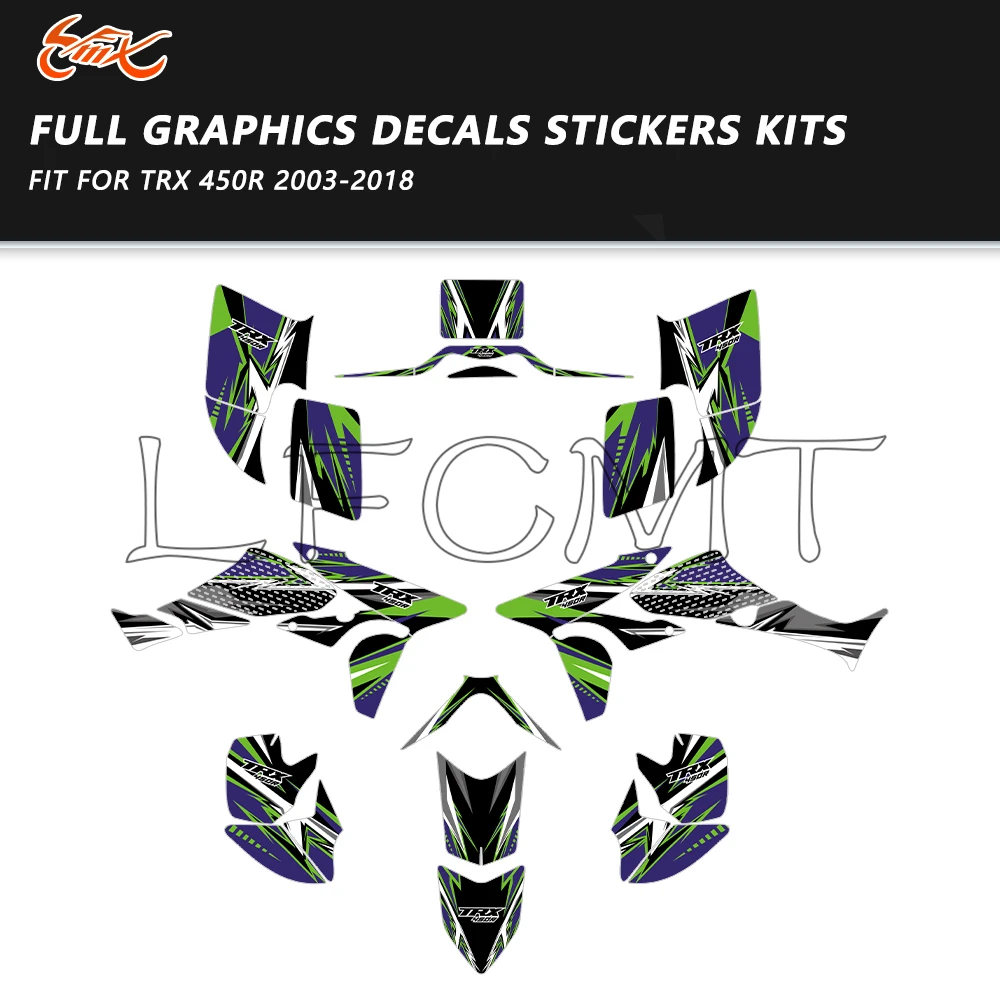 

Fairing Decor Graphics Decals Sticker Kit ATV Backgrounds Fit for Honda TRX450R TRX 450R 450 R FourTrax 2003-2018
