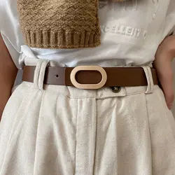 Ceinture en cuir pour femmes, accessoire de luxe, avec trou d'aiguille, ajustable, boucle de ceinture en jean, de bonne qualité, nouvelle collection