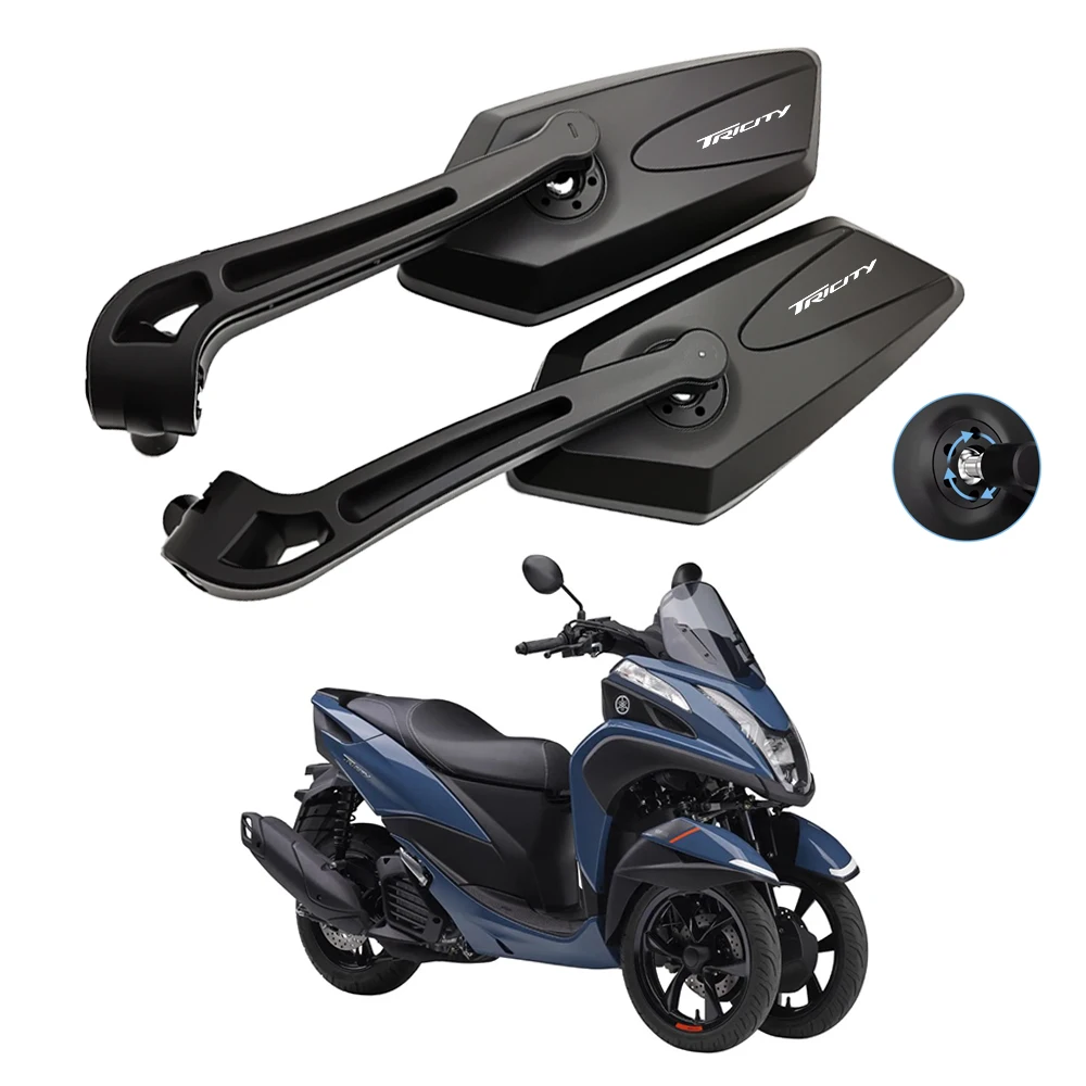 Super Clear Vision Motorcycle Mirror Left Right Pair Adjustable For Yamaha Tricity 125 Tricity155 Tricity300 Tricity125 155 300