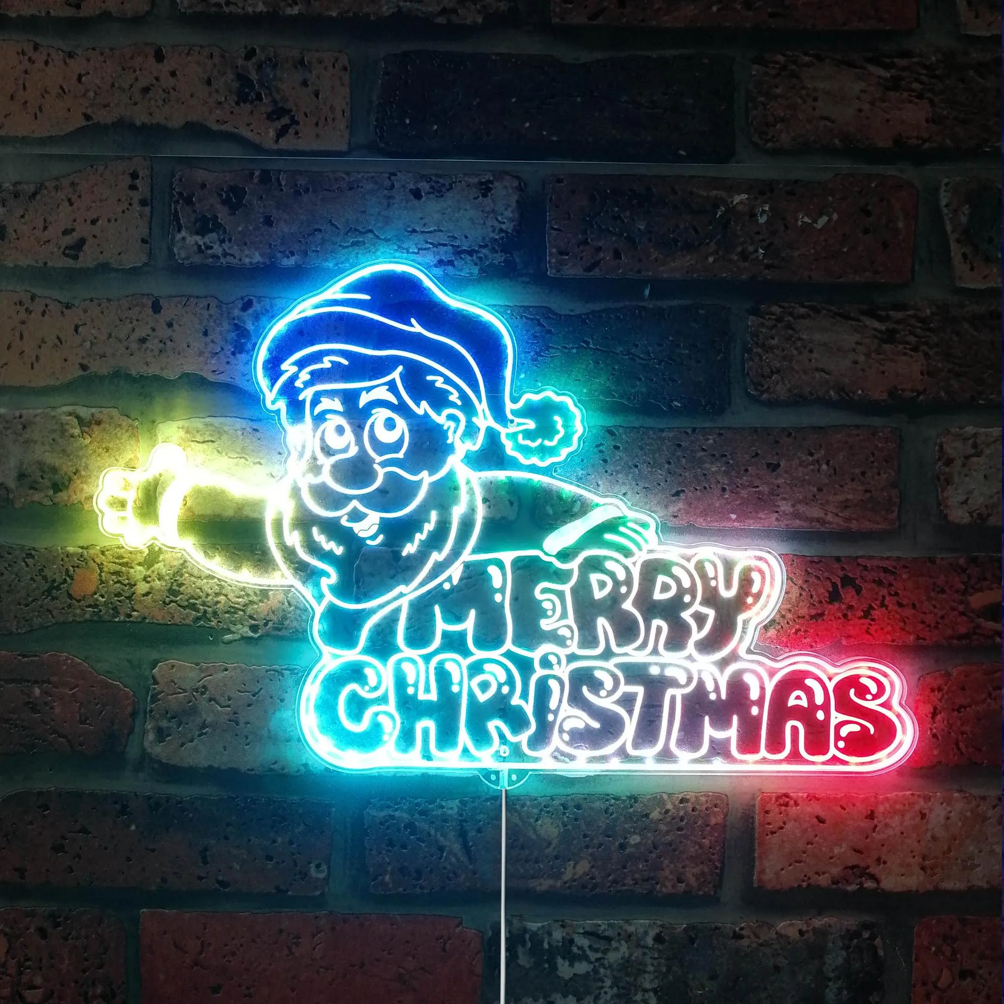 Santa Claus Merry Christmas Glam Led Neon Sign st06-fnd-i0064-c