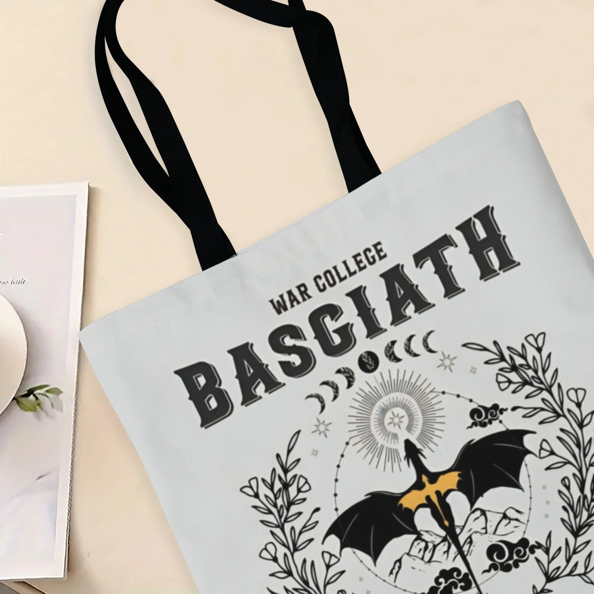 غريب الأطوار باسياث الحرب كلية التنين حمل حقيبة قماش قابلة لإعادة الاستخدام حقيبة كتف هدية للأصدقاء الذين عشقون تصاميم الجناح الرابع #5