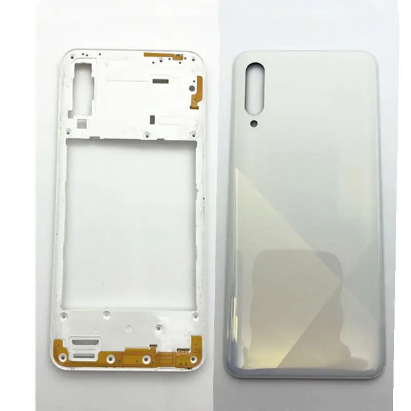 For Samsung Galaxy A30s A307 Full Housing Case Middle Frame Battery Back Cover Rear Door  Sticker Replace