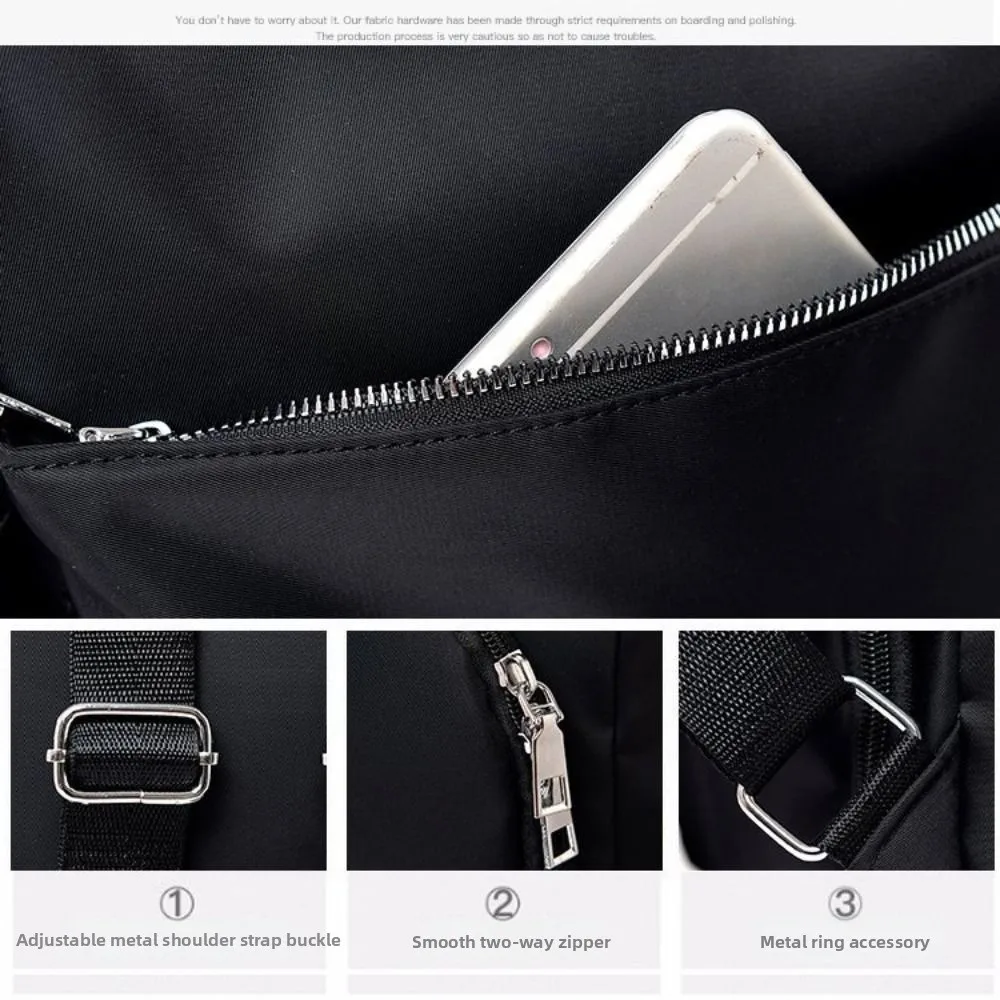 Wasserdichter Oxford-Rucksack mit hoher Kapazität, Diebstahlsicherer, leichter Reise-Tagesrucksack, einfarbig, vielseitige Umhängetasche für Damen – Detail 4