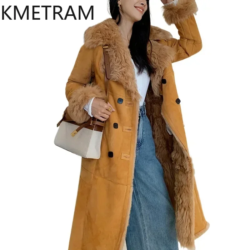 Winter Natural Sheepskin Wool Fur Jacket Luxury Long Double Faced Fur Coat Women Clothing 2024 Genuine Leather Jackets Fourrure