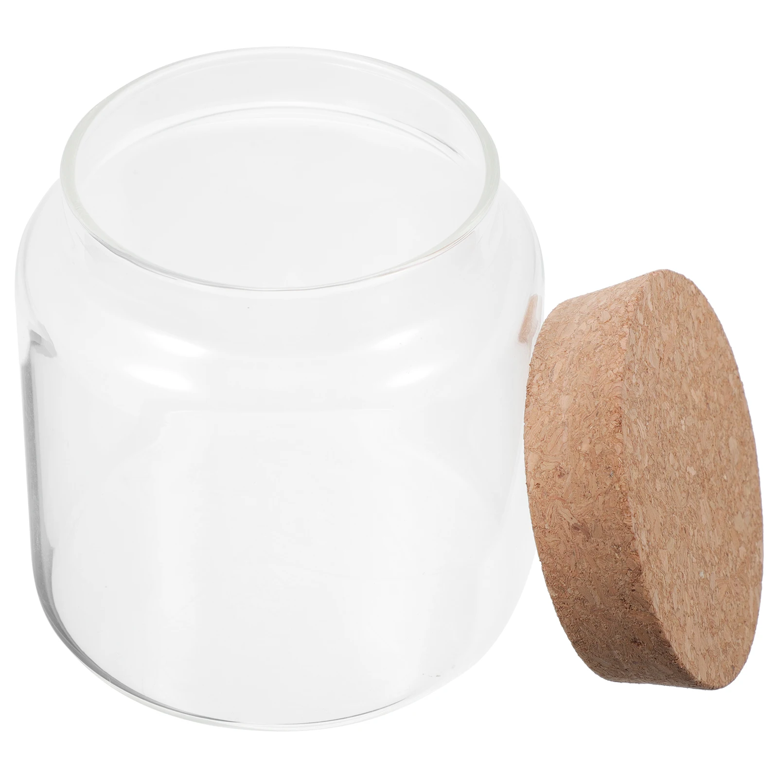 

Transparent Glass Jar Kitchen Storage Tank Good Sealing Compact Design for Cereals Salt Sugar Seasoning Organizer