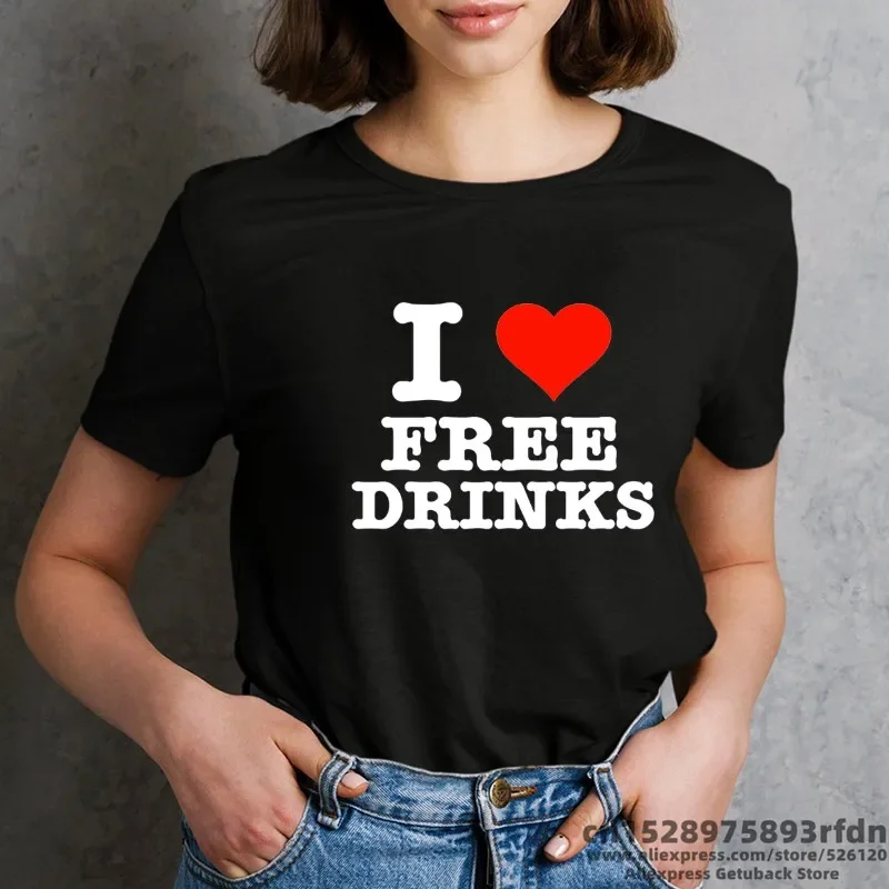 Camiseta de manga corta con estampado de I Love NY para mujer ropa Harajuku de talla grande Nueva York colores blanco y