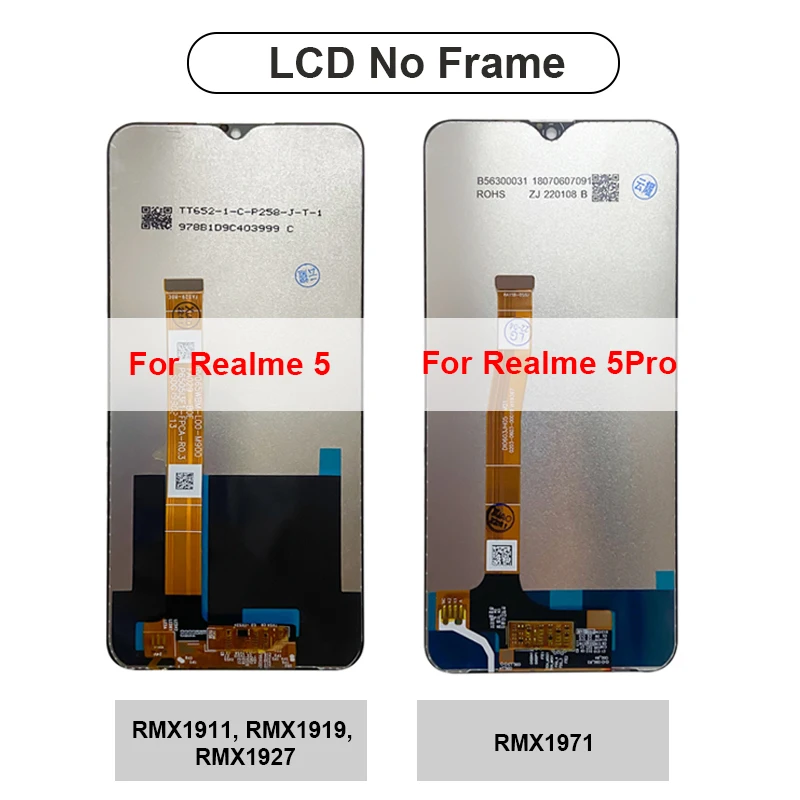 6.3“ LCD For OPPO Realme 5 Pro RMX1971 Display Screen For Realme 5 RMX1911 RMX1919 Touch Screen Panel Digitizer Assembly Replace