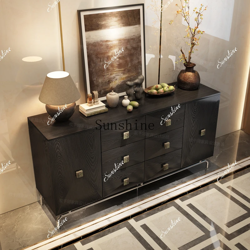 

Italian retro entrance villa living room simple multi-functional cabinet FT