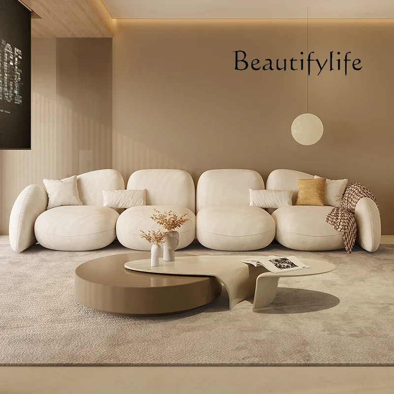 

Cobble sofa minimalist wabi wind living room large flat rock module fabric sofa one font