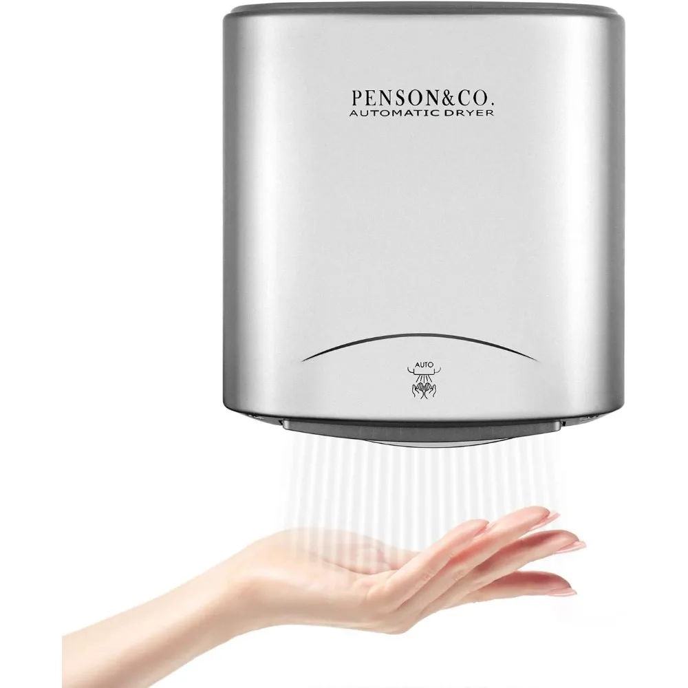 

Automatic Commercial Hand Dryer for Bathroom High Speed 95m/s, Instant Heat & Dry, Super Quiet, Brushed Silver