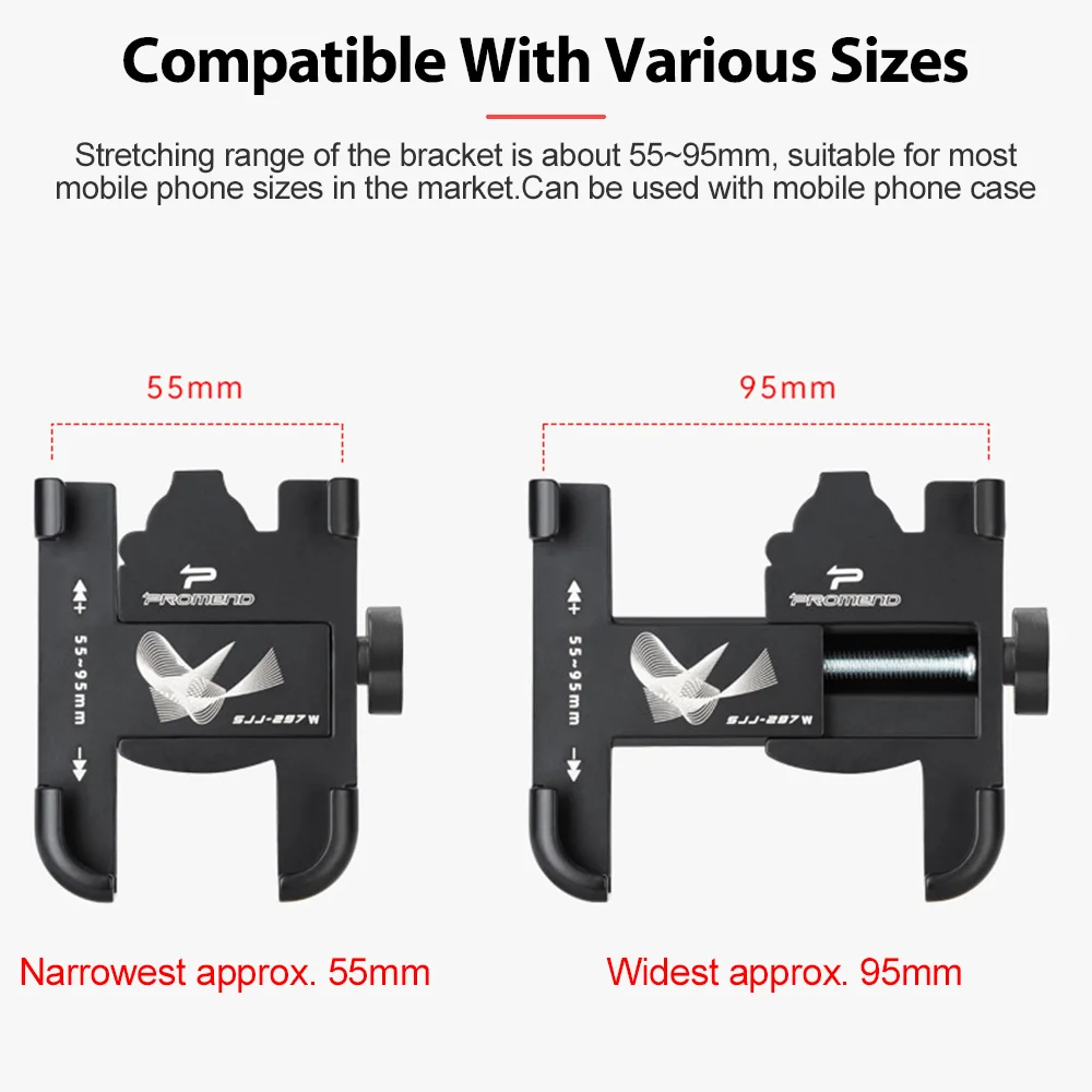 NEWBOLER MTB Phone Mount Stand Bicycle Holder 360° Rotatable Aluminum Adjustable Bike Phone Holder Non-slip Cycling Bracke