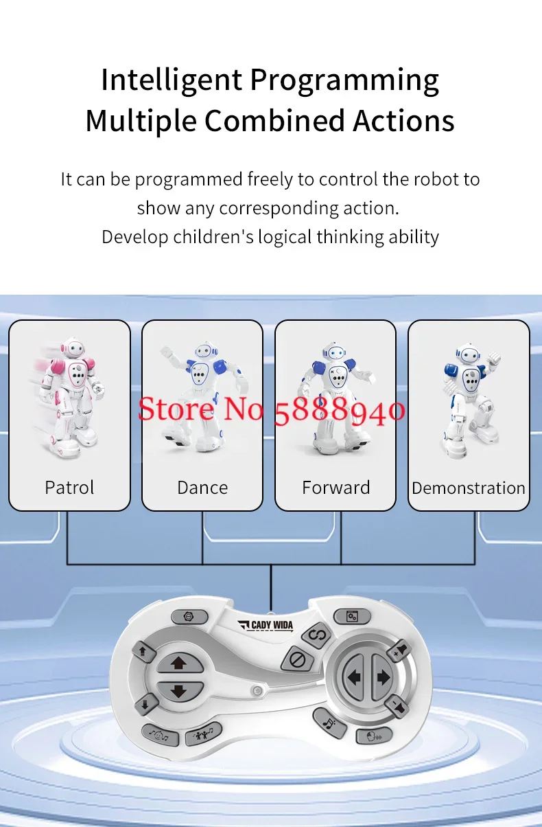 

Smart Programming Gesture Sensing Electric RC Robot 2.4G Cruise Function LED Light Flexible Limbs Remote Control Robot Model Toy