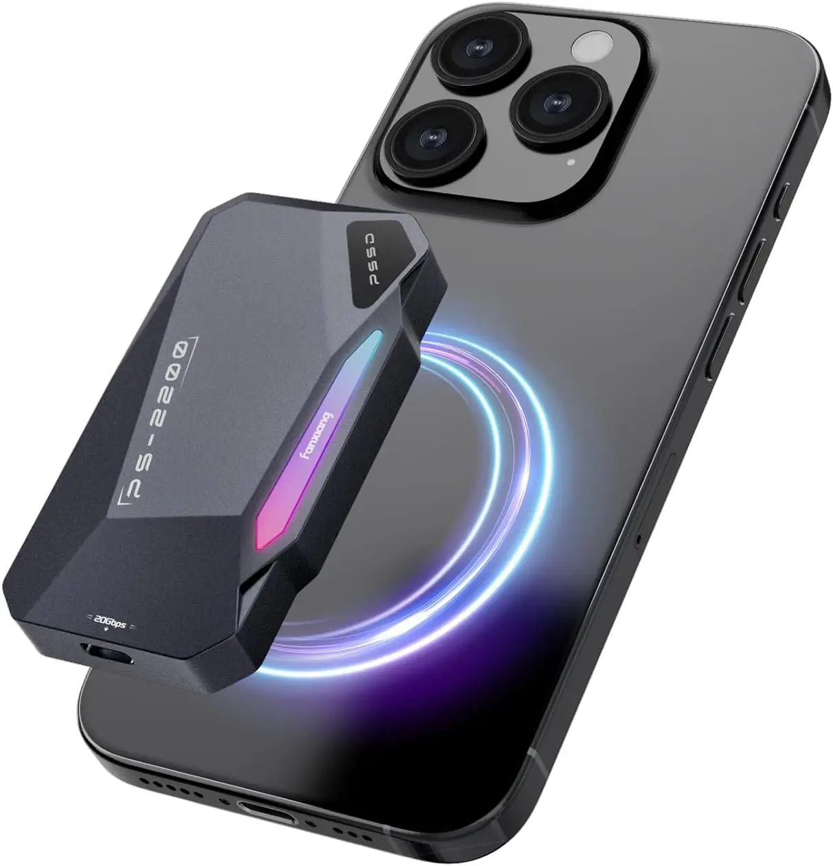 

2TB Magnetic Portable SSD, 2050MB/s USB-C External Storage for iPhone/Android/PC/Mac