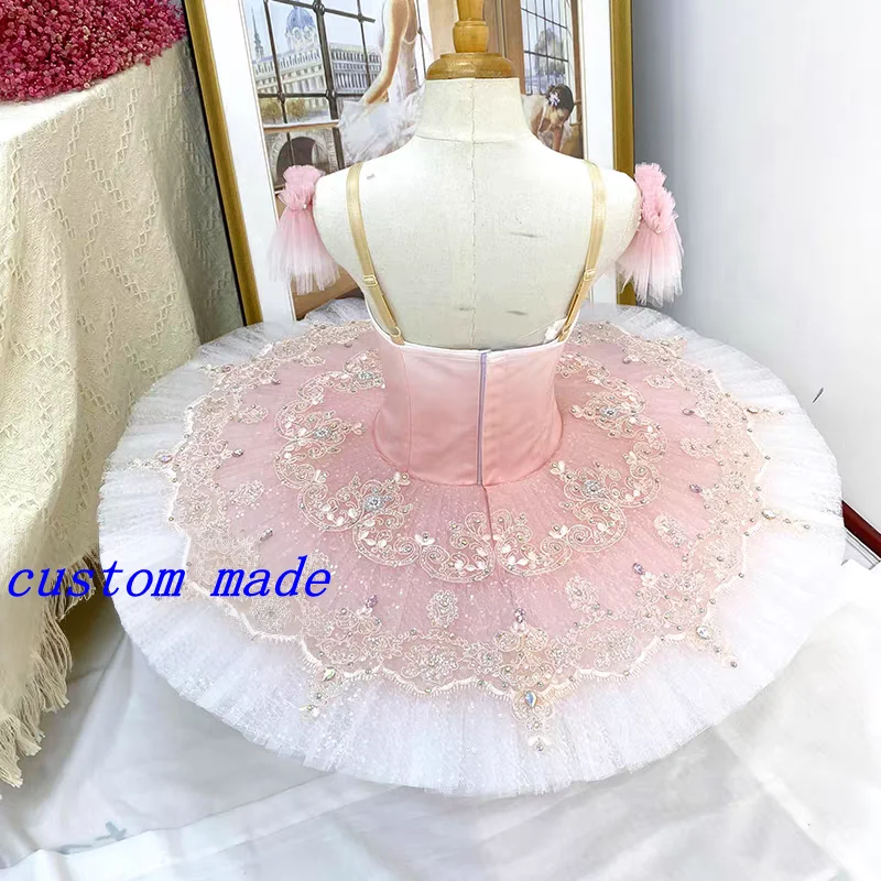 الجنية دمية فضية الجنية لطيف الجنية الباليه توتو اللباس الكبار والأطفال الأداء المهني المنافسة اللباس