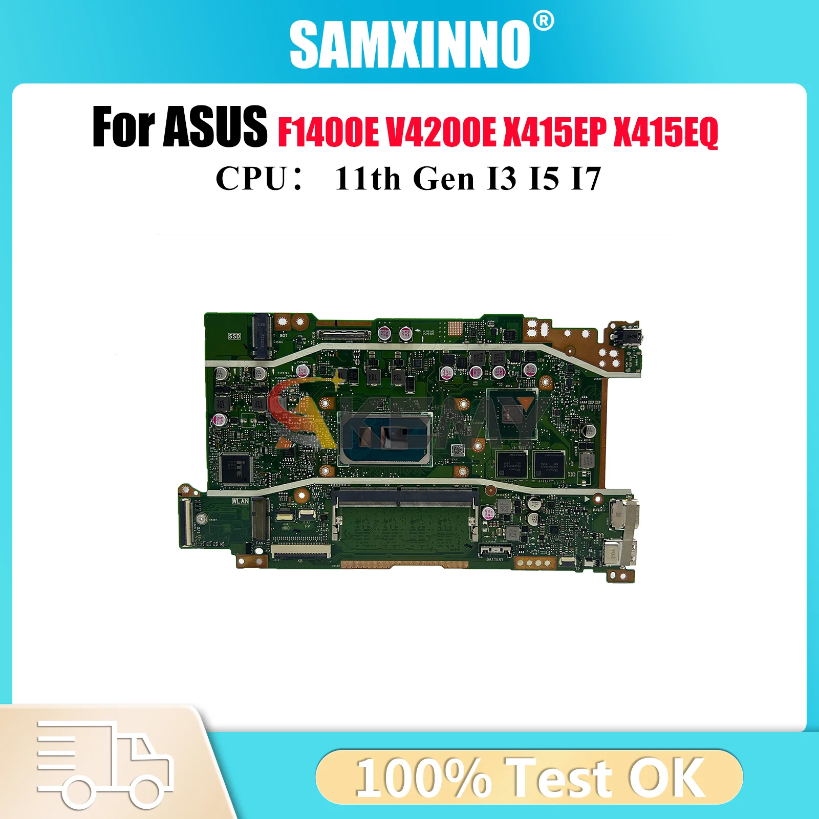 

X415EP Материнская плата для ноутбука ASUS VivoBook F1500E V5200E F1400E X415EQ V4200E X415E X415EP Материнская плата с процессором I3 I5 I7 OK tests