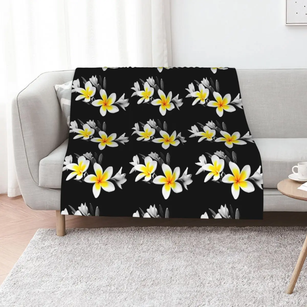 Frangipani Throw Blanket Tourist Summer Beddings Decorative Sofas Single valentine gift ideas Quilt Blankets