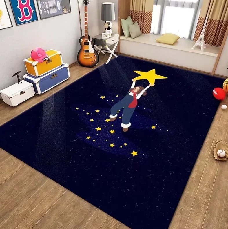 Cartoon Good Night Children's Room Baby Crawling Carpet Home Bedroom Bedside Carpets Living Room Sofa Coffee Table Non-slip Rug