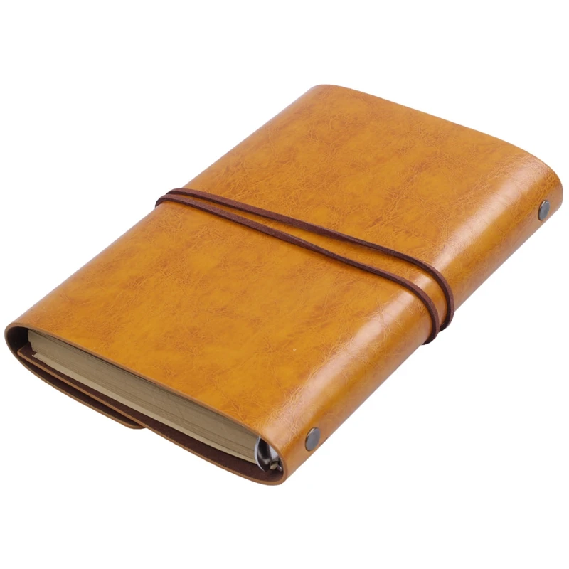 Leather Travel Journal Notebook For Men & Women 5.2 X 4 Inches - Red Wine & Refillable Notebook Journals,A6 Leather Bound Travel