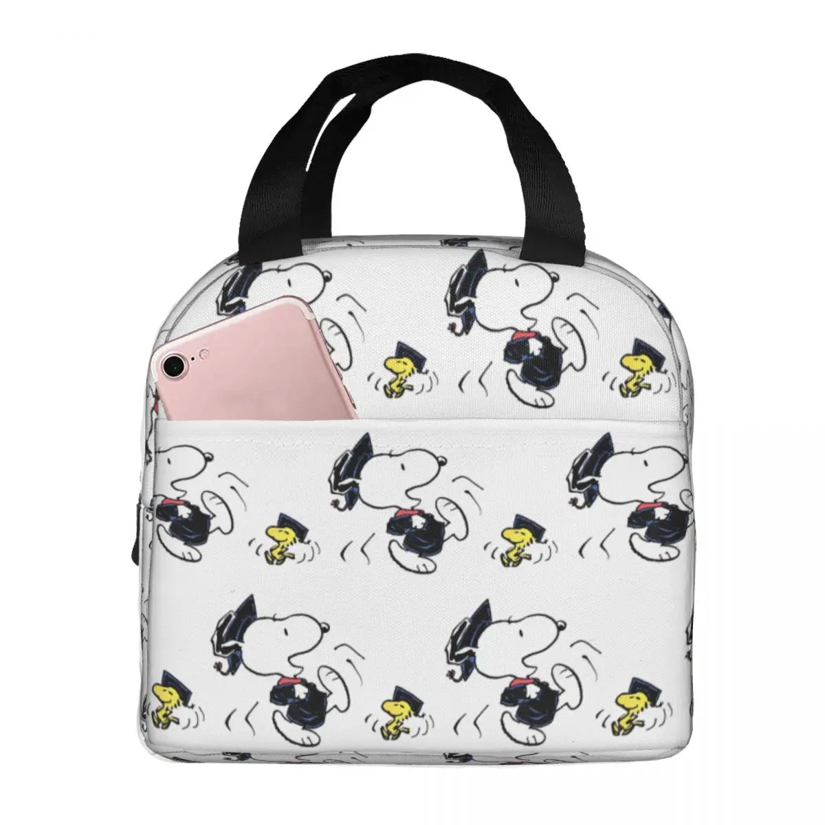 Graduation Squad Snoopy Woodstock Insulated Lunch Bag Portable Cartoon Cooler Bag Tote Lunch Box Office Outdoor Men Women