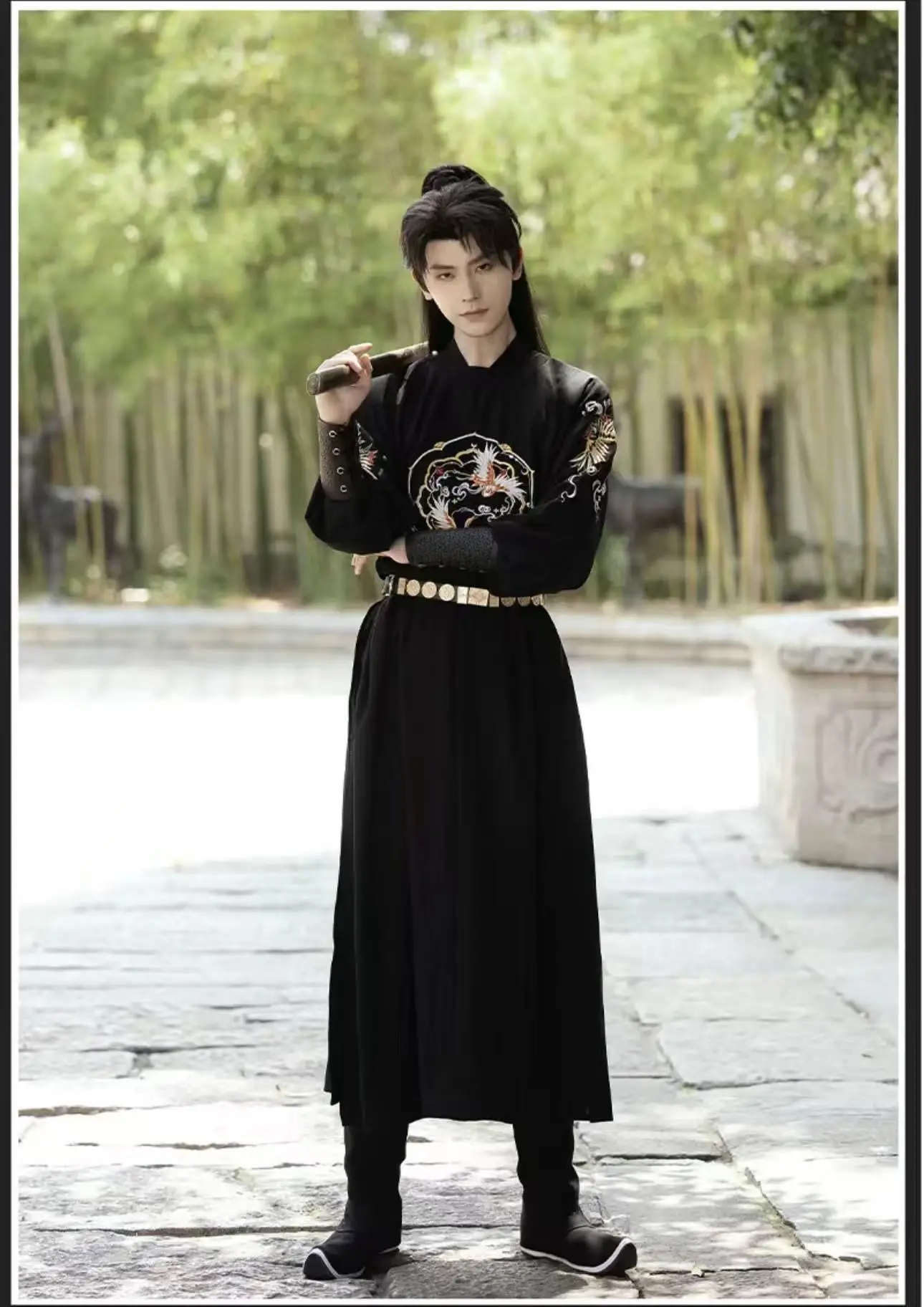 

Ancient Fairy Crane Embroidery Hanfu Tang Dynasty Round Collar Robe Costume Vintage Swordsman Cosplay Garments Men Women Slim