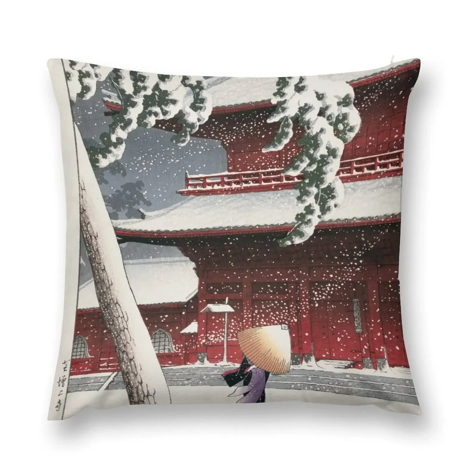 

Het Zojo heiligdom in Shiba, Kawase Hasui, 1925 Throw Pillow Pillow Cases Sofa Decorative Covers pillow