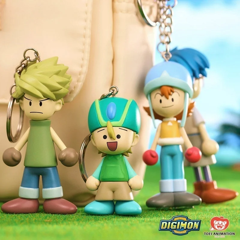 Caja Sorpresa Original de Digimon Adventure, Piemon, Yagami Taichi, Yamoto Hikari, Figura de Acción, Llavero, Muñeco Piemon, Anillo para Llaves, Juguetes de Regalo