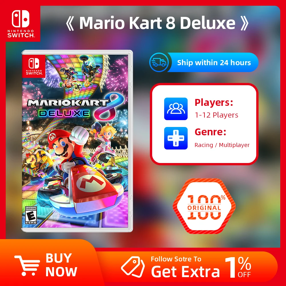 Nintendo Switch Game Deals Mario Kart 8 Deluxe Support 13 Languages TV Tabletop Handheld for Switch OLED Lite Console