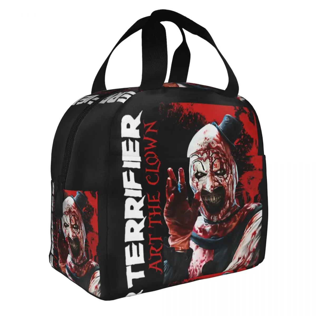 Custom Art The Clown Halloween Horror Terrifiers Thermal Insulated Lunch Bags Women Portable Lunch Tote Storage Food Box