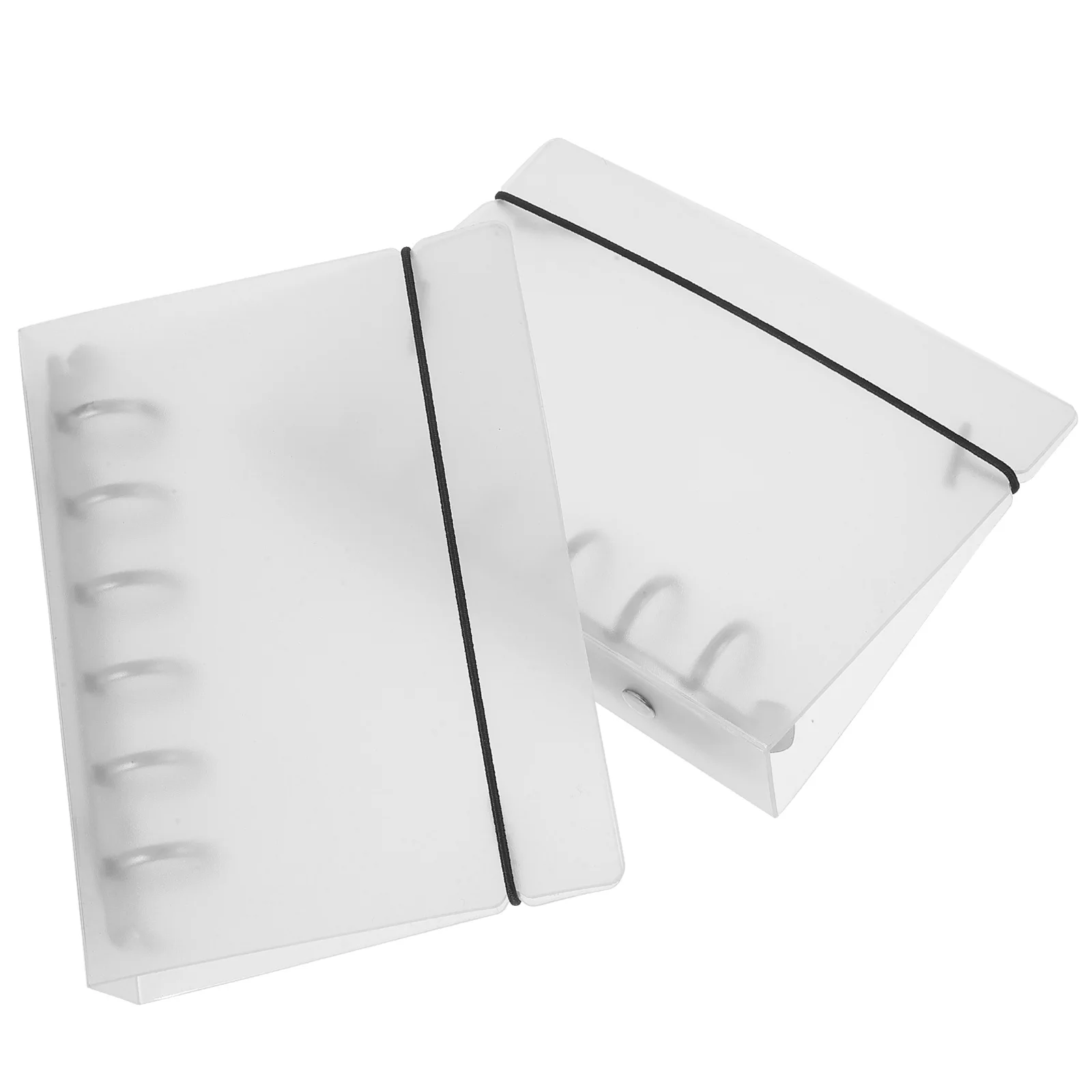 2pcs Clear A7 Binder Reusable Notebook Shell File Organizer Folder Document Storage Holder Premium Metal Pp Material Cute