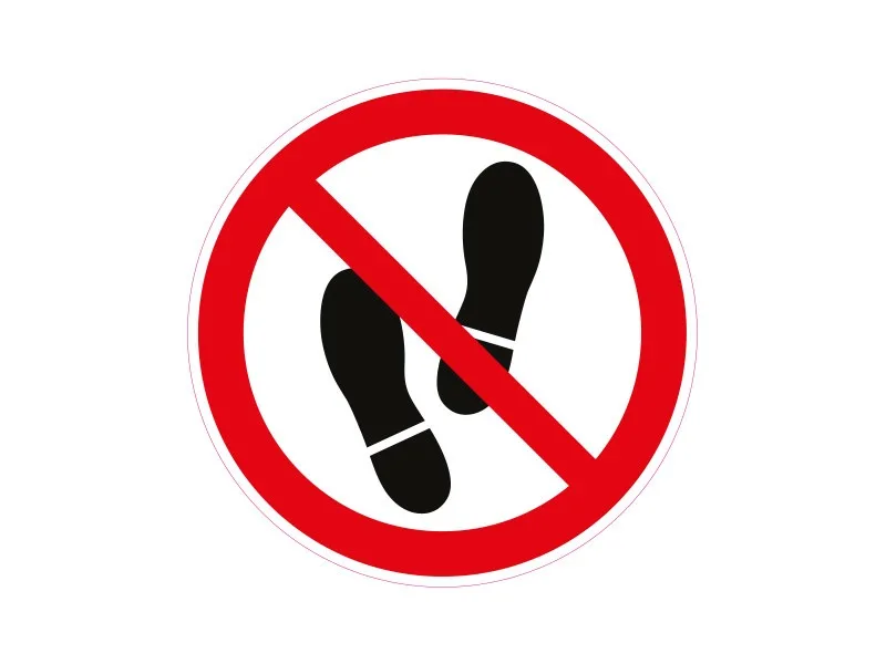 

Warning Sign Entering Prohibited Kicking Imprint Feet Sticker Warning-