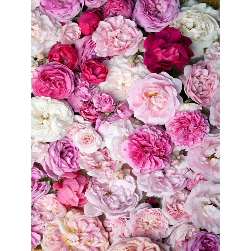 NITREE Art Fabric Valentine Day Photography Backdrops Prop Love Heart Rose Wooden Floor Photo Studio Background  211215-03