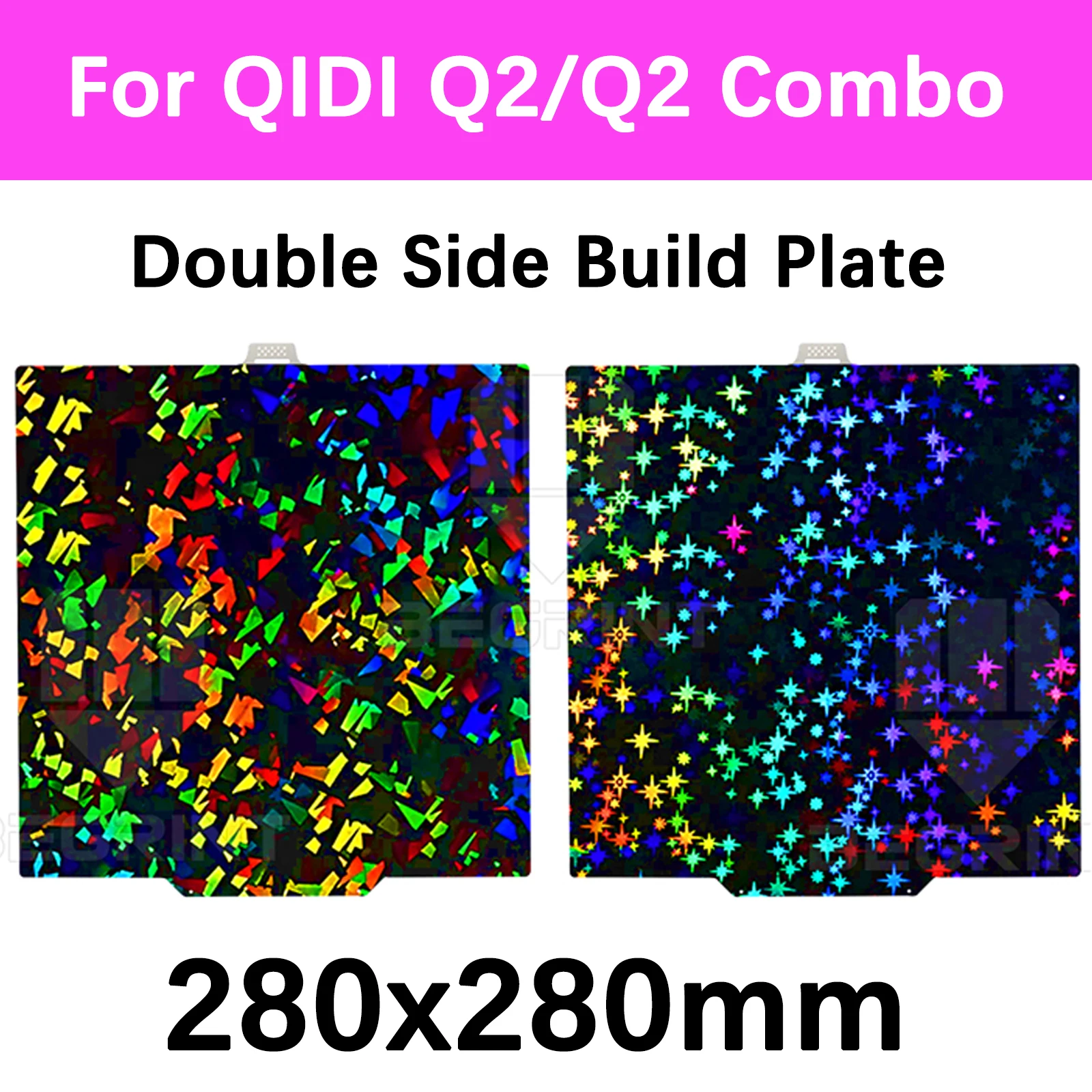 

280x280 мм для QIDI Q2 Сборная пластина Q2 Combo Smooth PEO PET PEY Кровать Пружинный стальной лист Двусторонняя кровать PEI для аксессуаров QIDI Q2