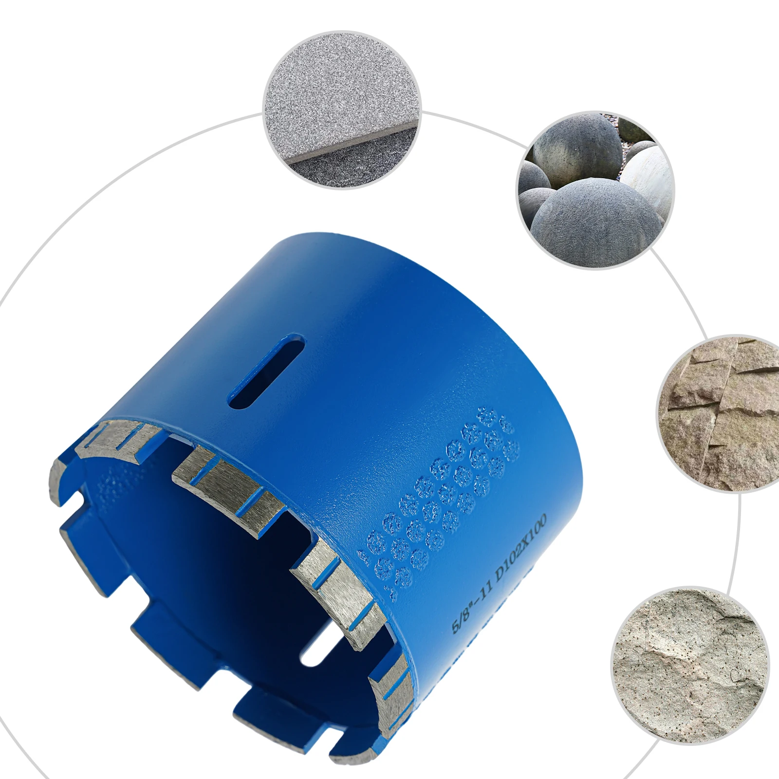 

Diamond Core Drill, Drilling Bit, 5/8-11 Thread Diamond Drilling Bit For Granite, Quartz Stone, Artificial Stone Blue