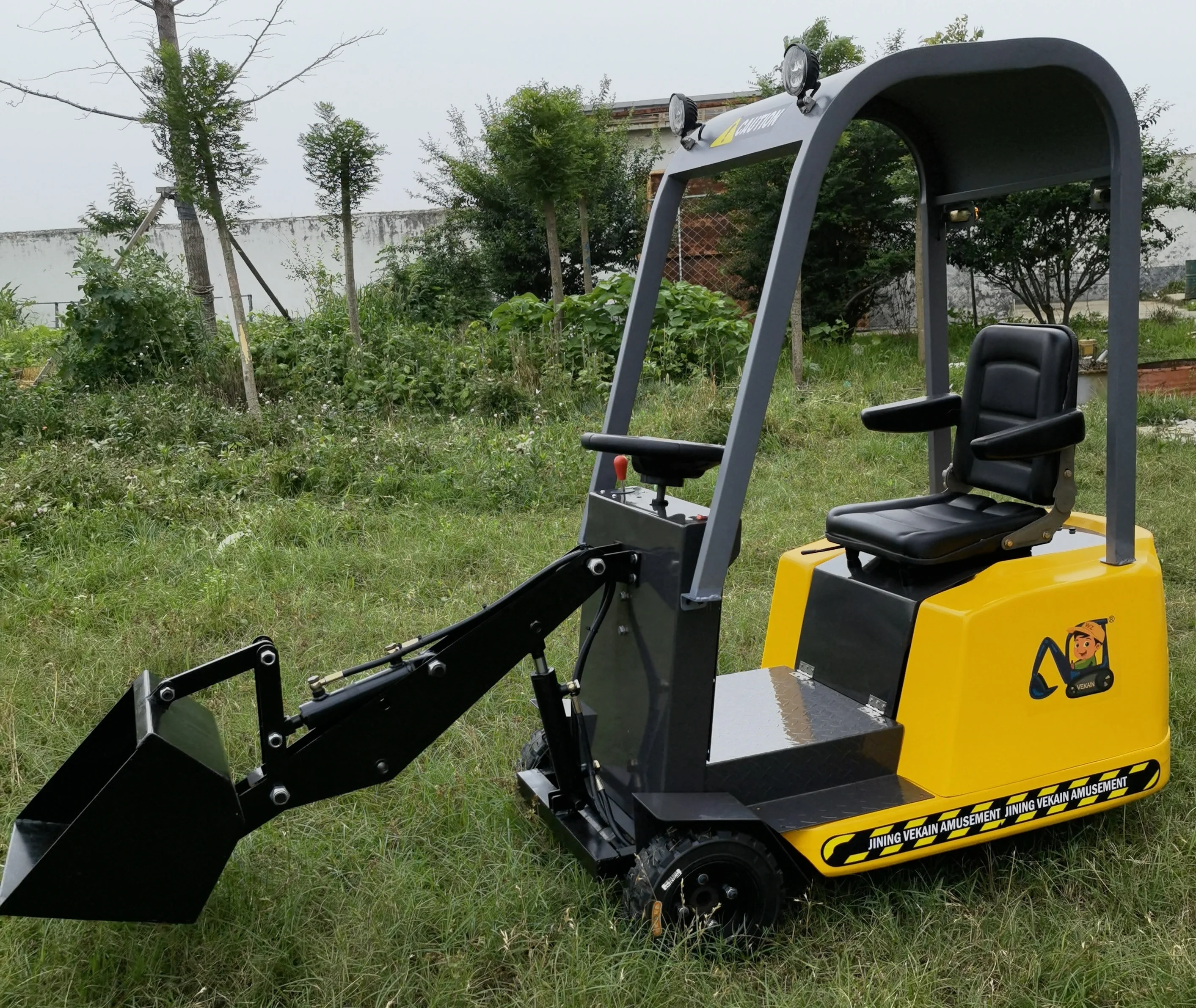 Wheel Loader Theme Park Coin-Operated Indoor/ Outdoor Construction Ride Rechargeable Cars Amusement Electric Loader For Kids