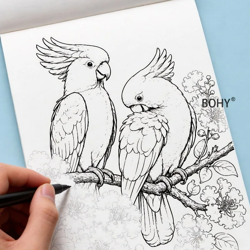 1 Adult Meditation and Stress Relief Line Drawing and Copying Album, 24 Pages, Improve Line Drawing and Hand Drawing Techniques