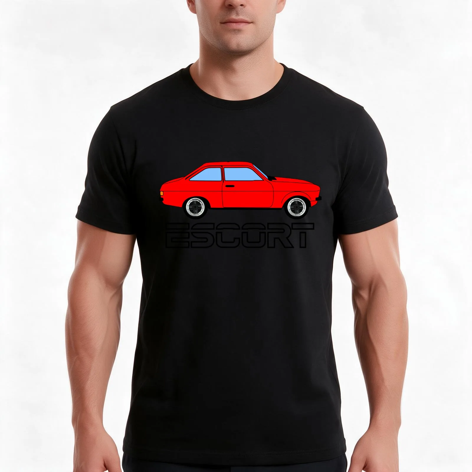 MK2 Escort T-Shirt Summer Casual Cotton Tee Oversized Streetwear Tops Vintage Graphic Print Loose Fit Short Sleeve