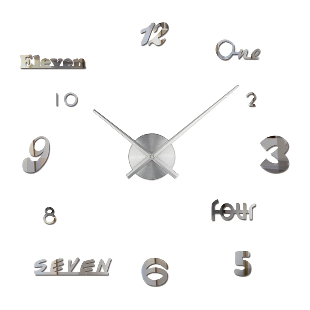 

3D Silent Home Decor Living Bedroom Wall Clocks For Home Office Mirror Design Acrylic Wall Clocks Easy Install DIY