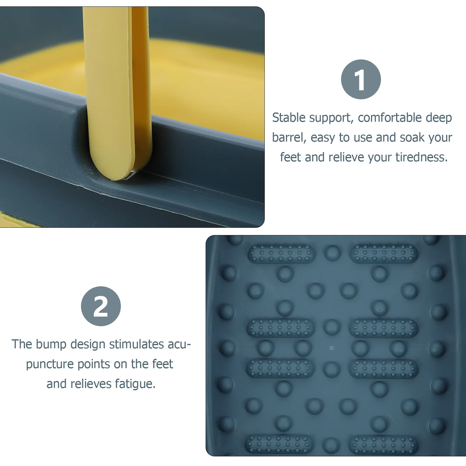 

Foldable Foot Basin Massager Soak Tub Durable Portable Home Use Large Capacity Relaxing Feet Spa Storage Bucket