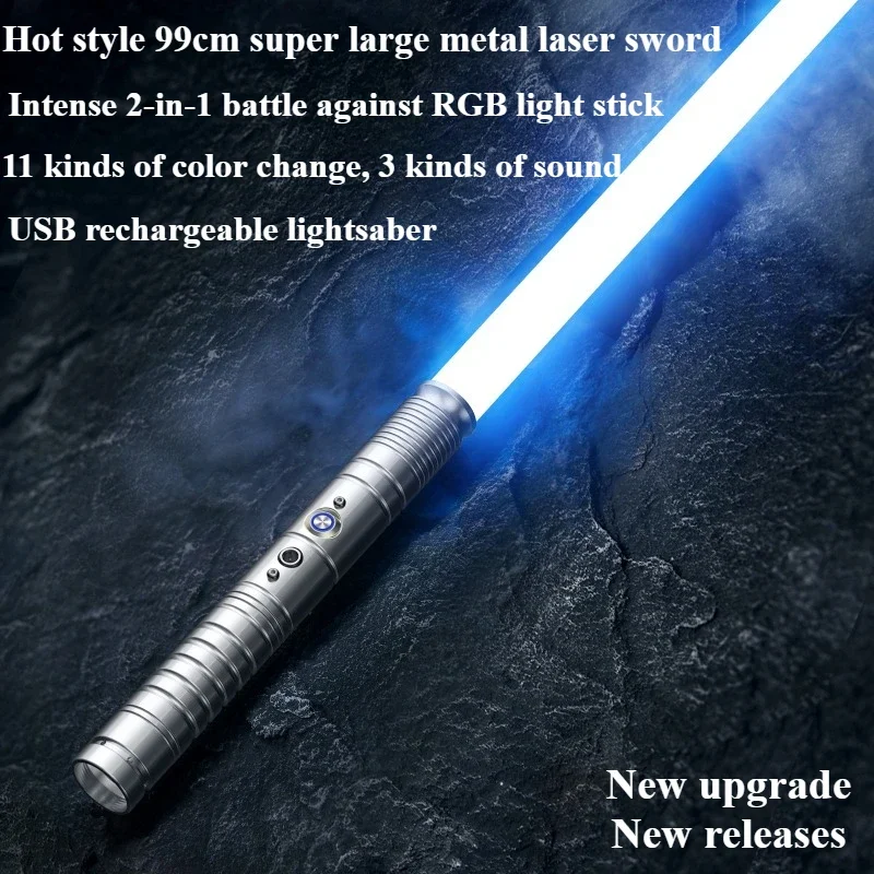 Kawaii Kpop Lightstick Funny Gift-Hot Style 99cm Metal Laser Sword Toy,2-in-1 Colorful Sound Effect Rgb Lightsaber,Toys For Boys