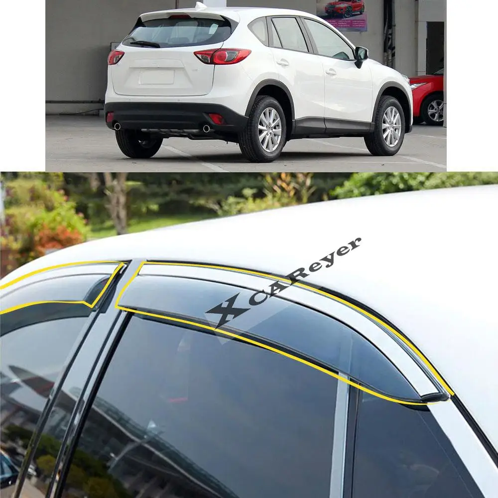 

Для MAZDA CX-5 CX5 2012 2013 2014 2015 2016 наклейка для стайлинга кузова автомобиля пластиковое оконное стекло ветрозащитный козырек детали от дождя/солнца