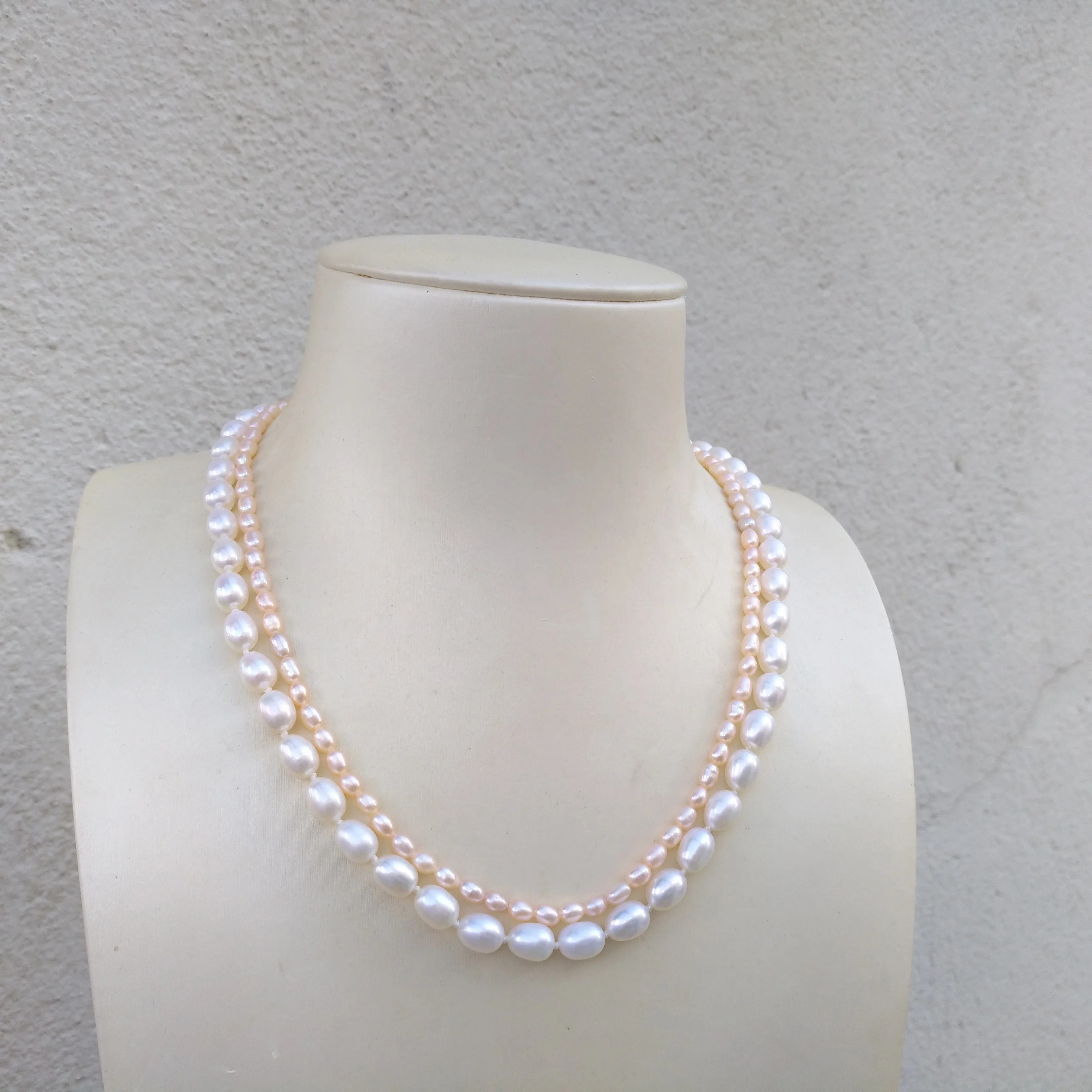 2row Gorgeous AAA+ Akoya White Pink Pearl Necklace We specialize in pearl jewelry.Thanks for viewing more photos.